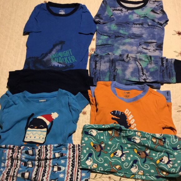 Boy's Size 7 Pajama Lot (4)--Carters and Gymboree Brands - Picture 1 of 1